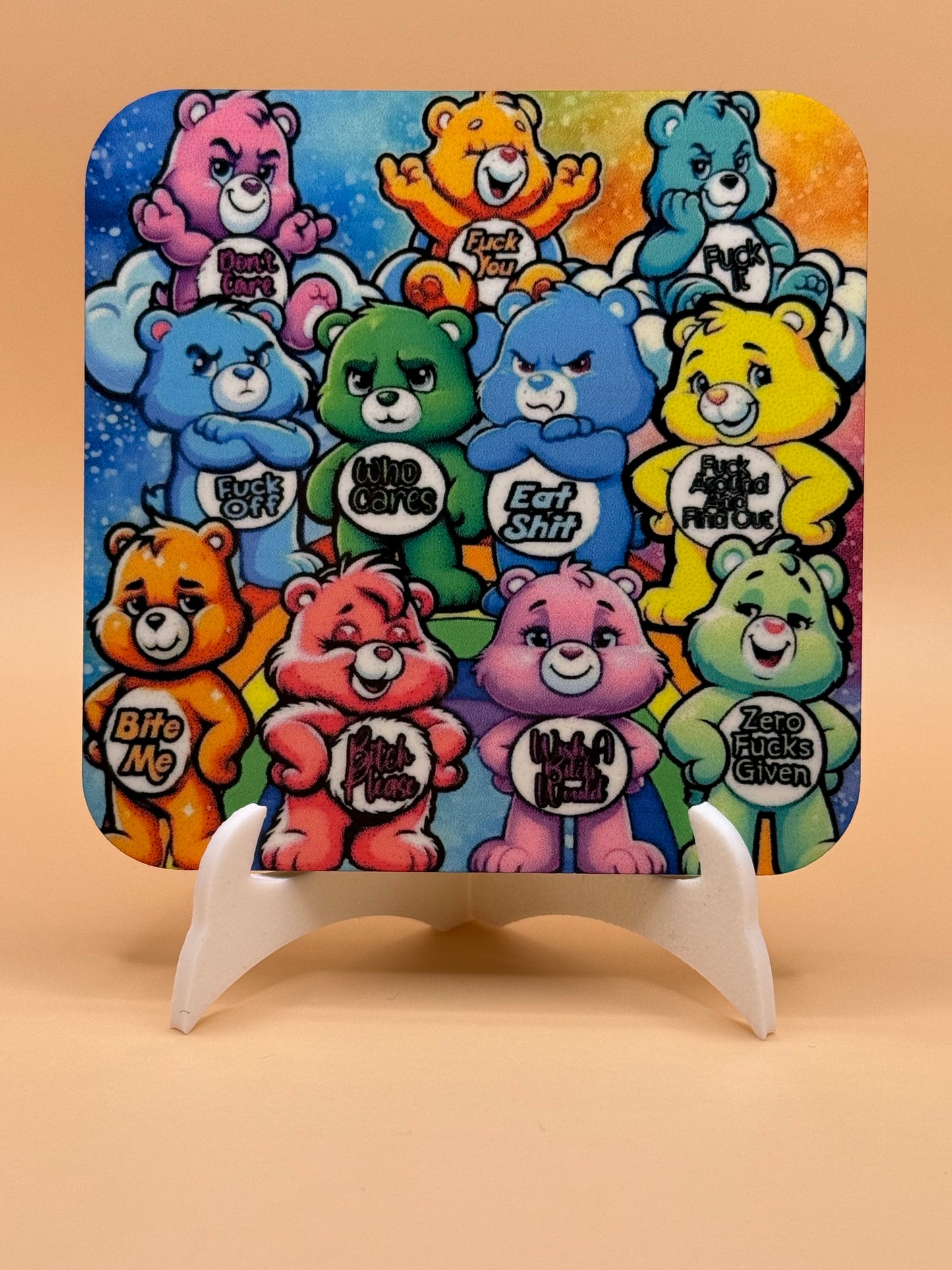 Don't care bear 3 x 3