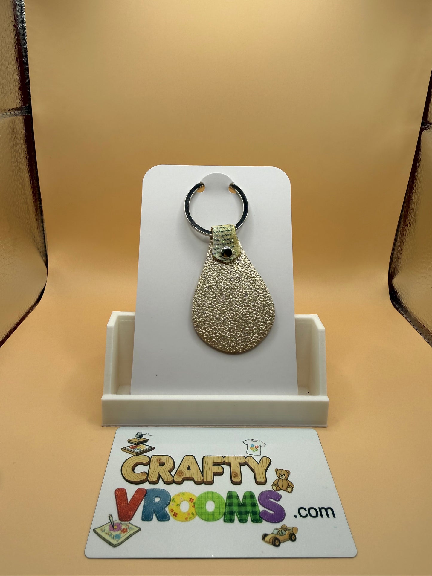 Leatherette keyholder - ivory patchwork