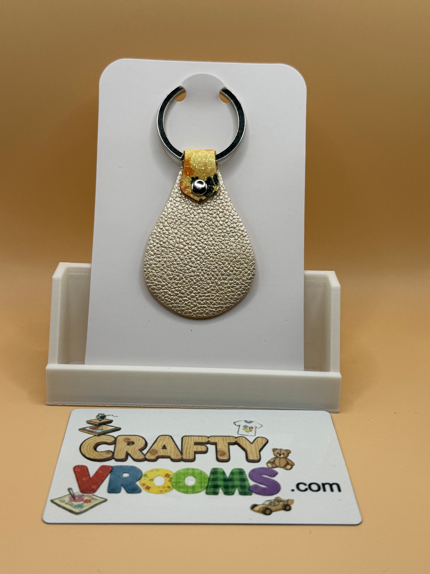 Leatherette keyholder - retro floral