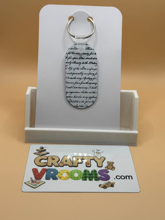 Oval keychain - Dark Academia Black cat