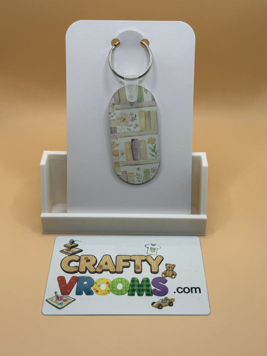 Oval keychain - Floral pastel bouquet