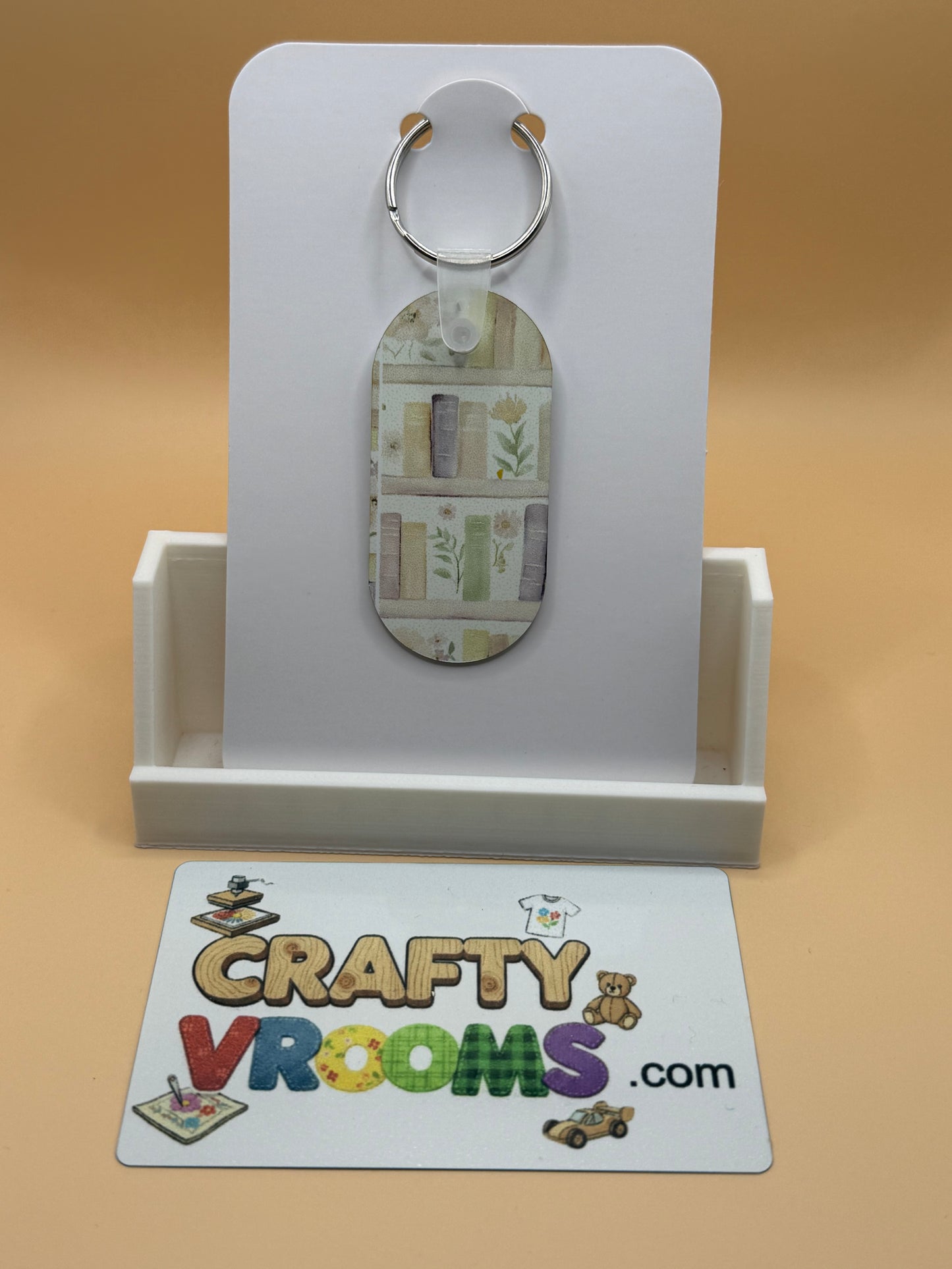 Oval keychain - Floral pink bouquet
