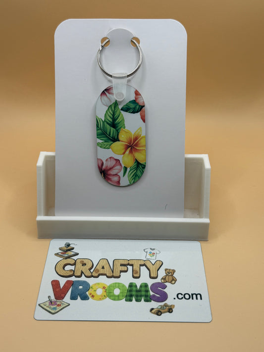 Oval keychain - Floral tropical
