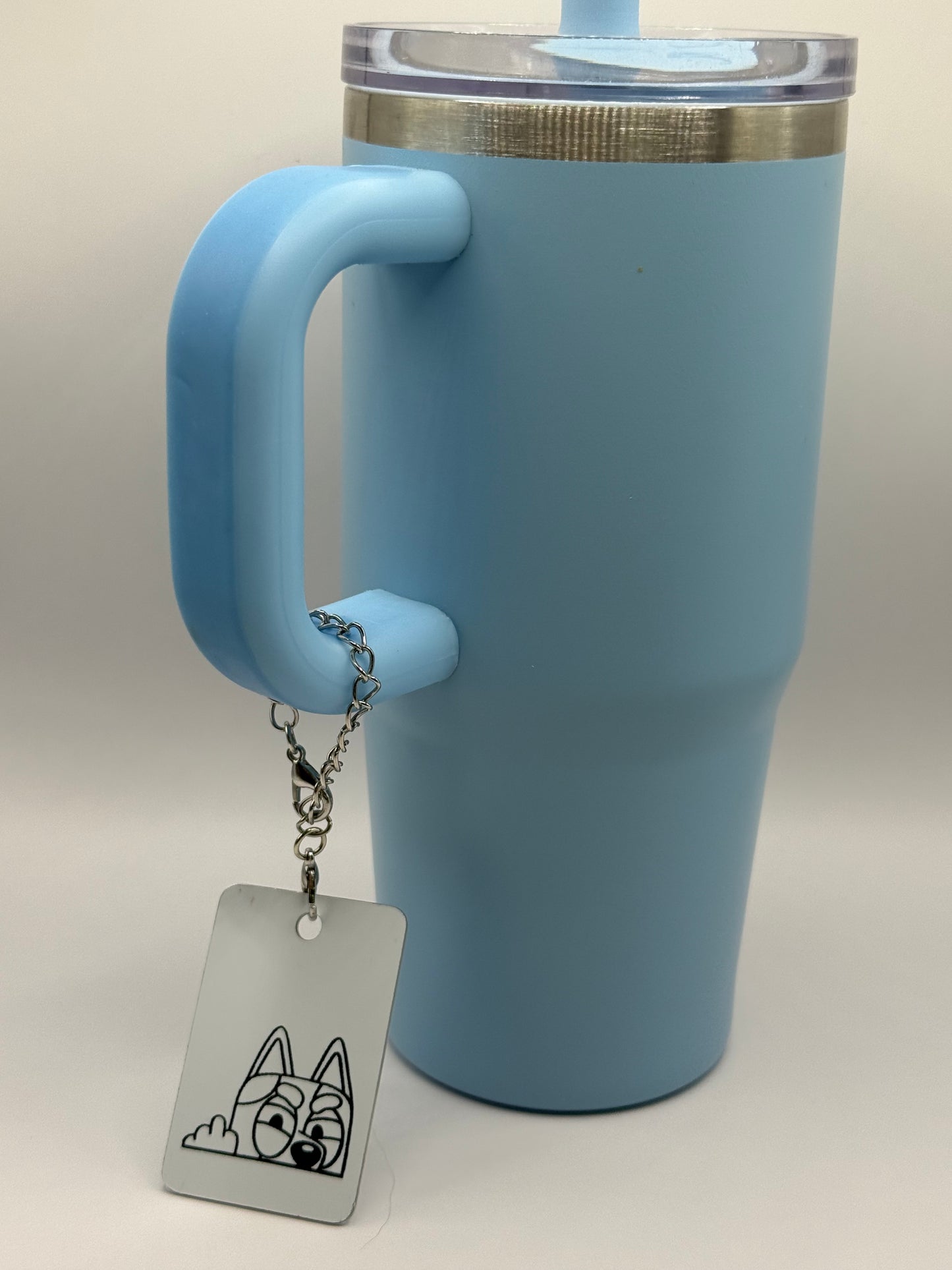 Rectangle charm for tumbler or bag - frustrated dog