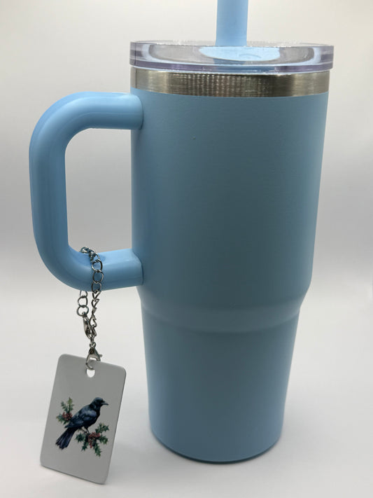 Rectangle charm for tumbler or bag - Crow