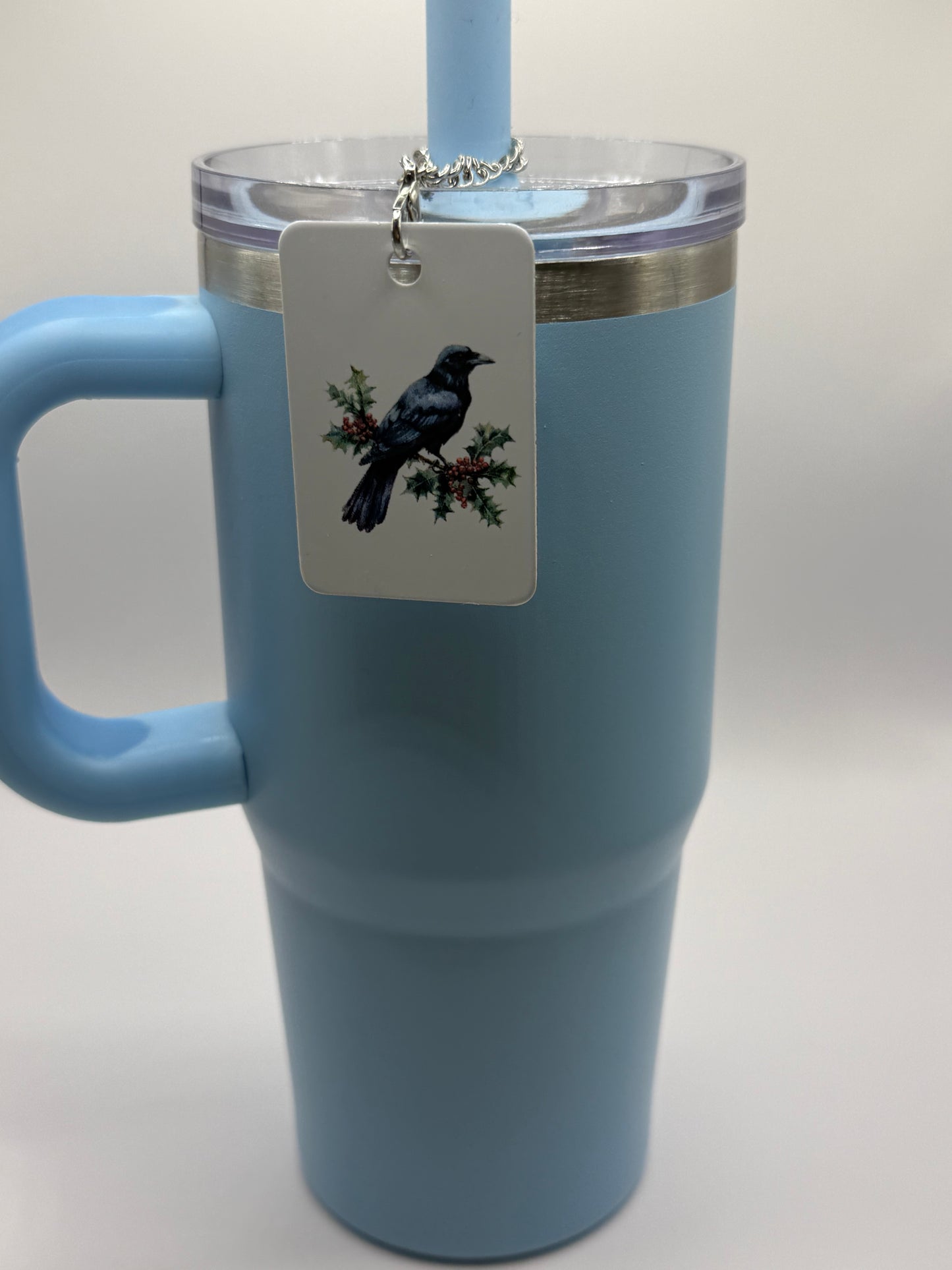 Rectangle charm for tumbler or bag - Crow