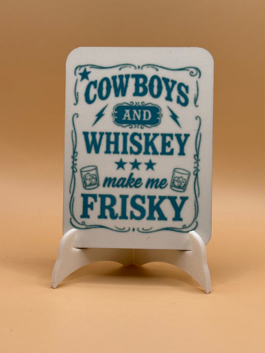 Cowboys & Whiskey magnet 2 x 3