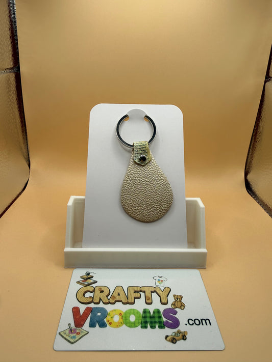 Leatherette keyholder - ivory patchwork