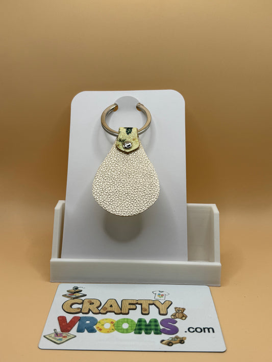 Leatherette key fob-butterfly & sunflower