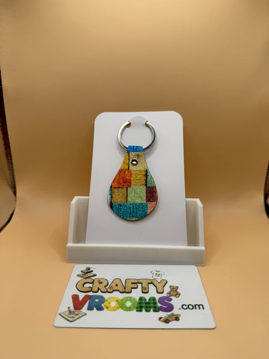 Leatherette keyholder - colorful patchwork