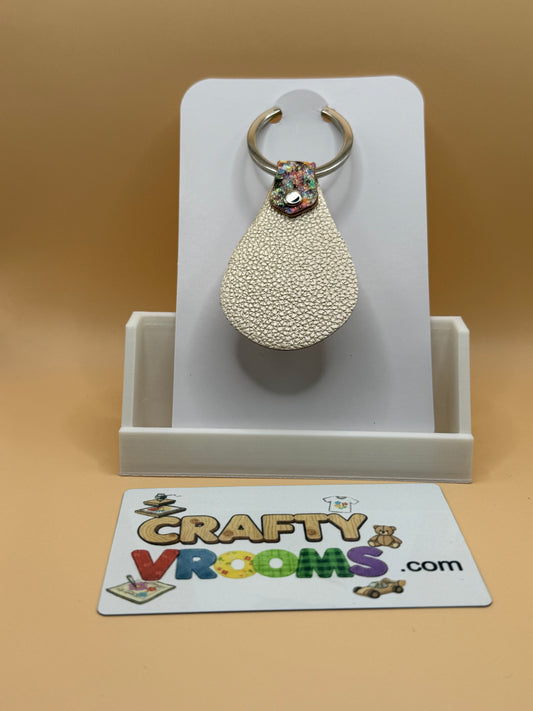 Leatherette keyholder - confetti glitter