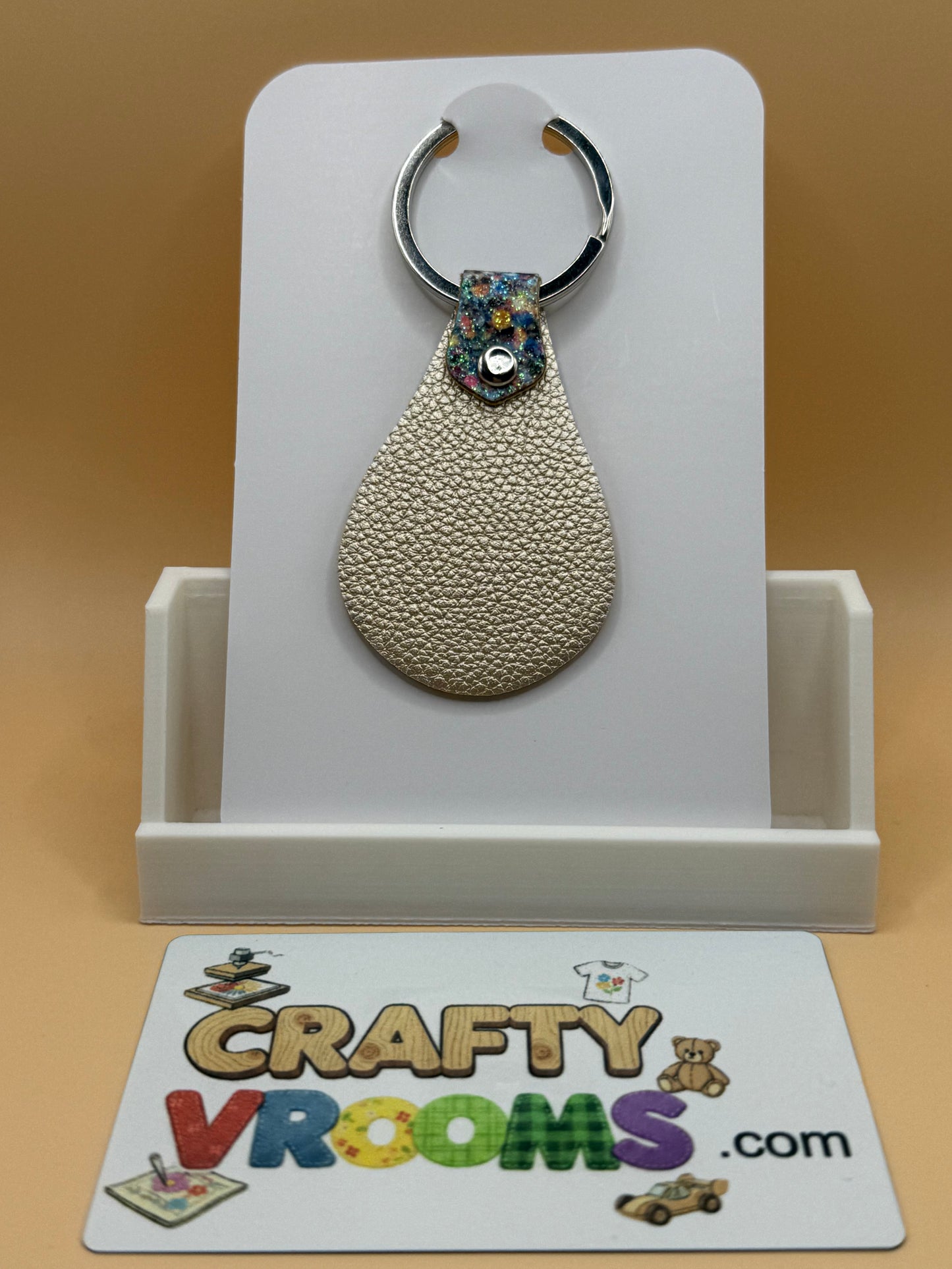 Leatherette keyholder - black gllitter