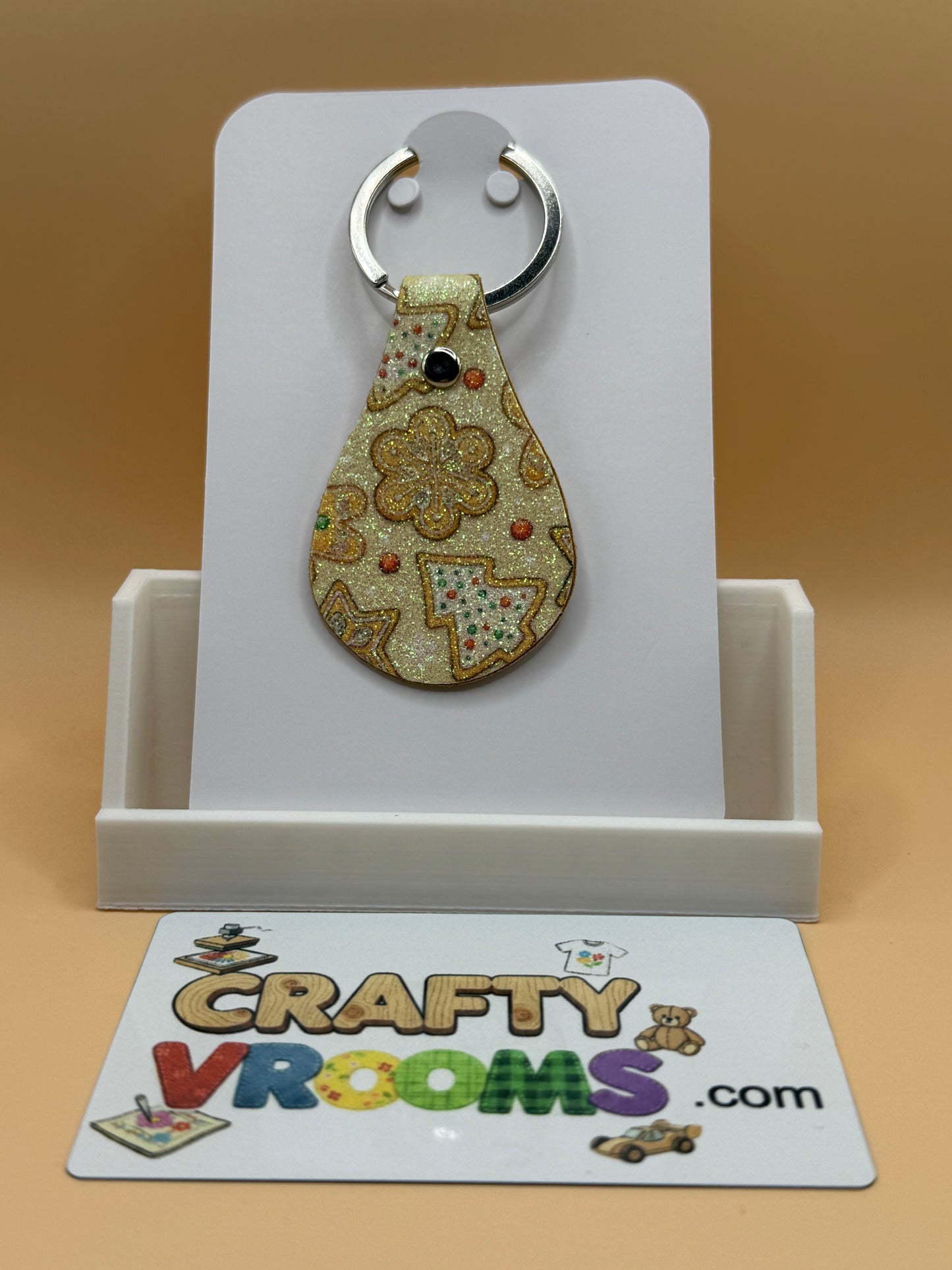 Leatherette keyholder - Christmas cookied