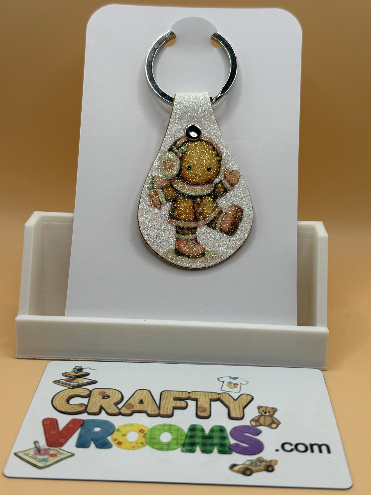 Leatherette keyholder - winter gingerbread