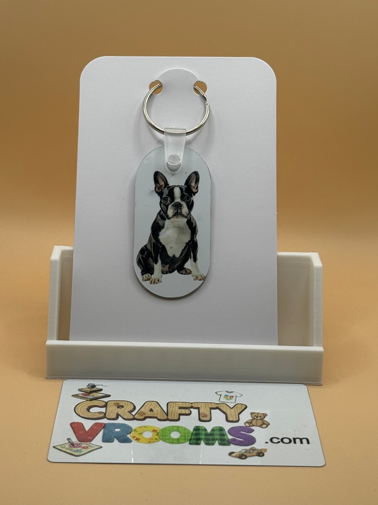 Oval keychain - Boston Terrier