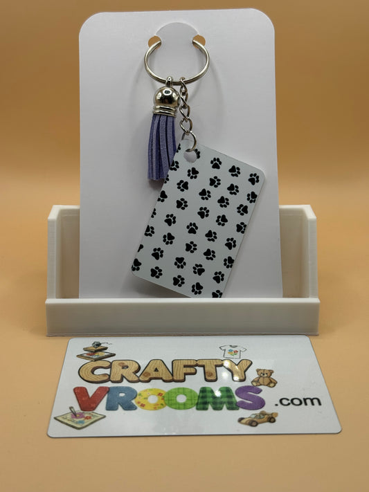 Rectangle keychain w/tassel - German Shepard