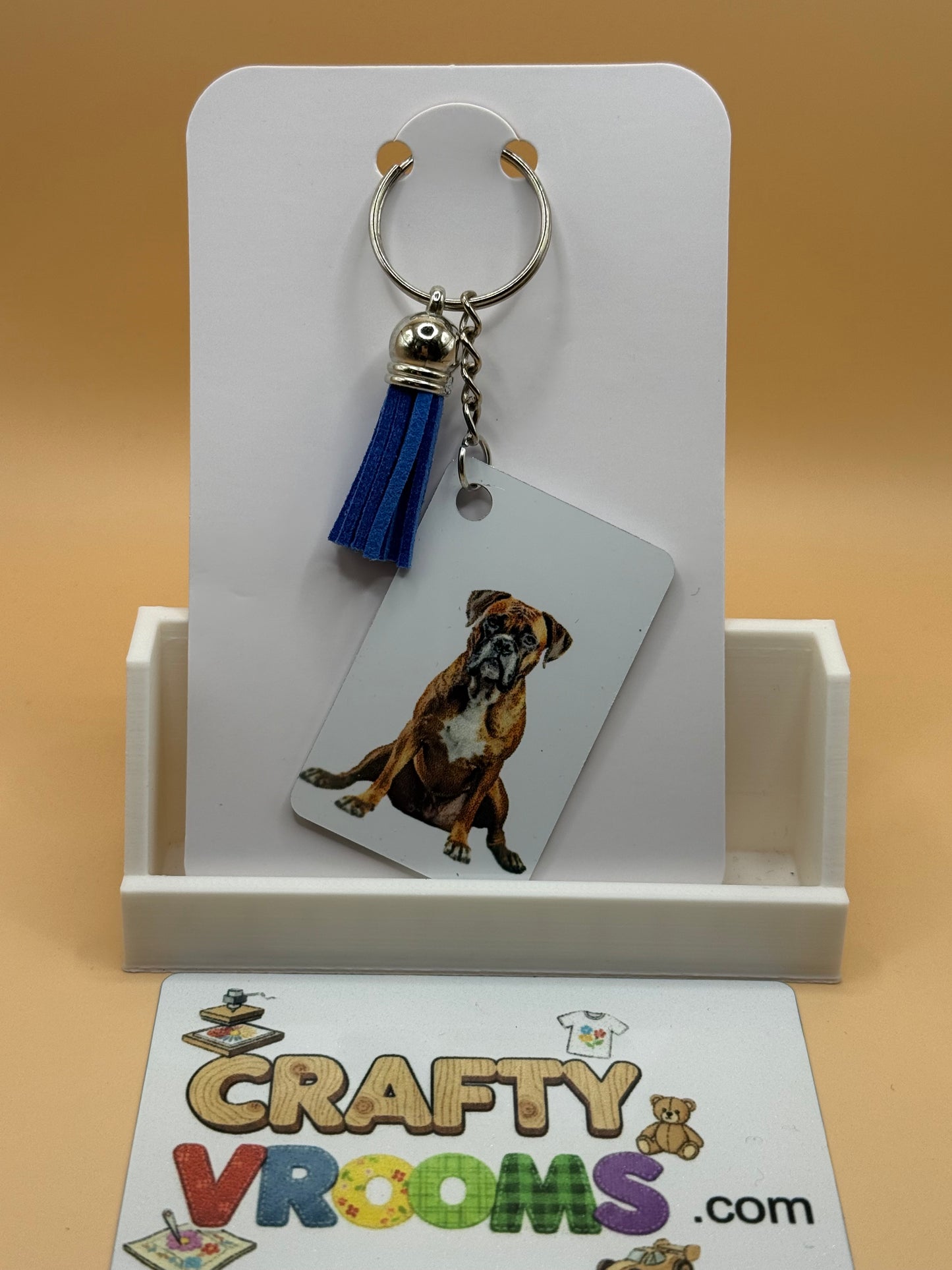 Rectangle keychain w/tassel - Boxer