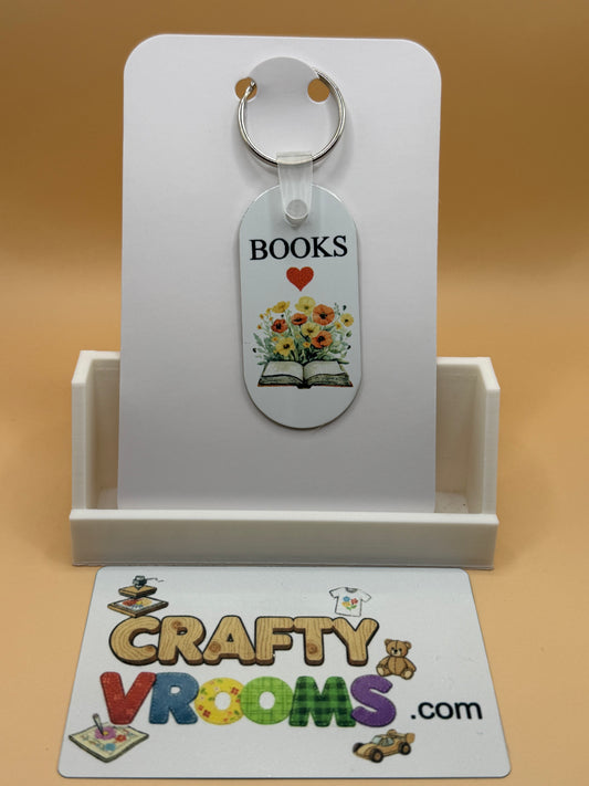 Oval keychain - Book lover poppies