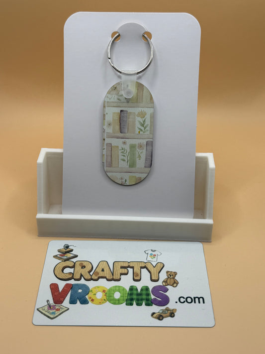 Oval keychain - Floral pink bouquet