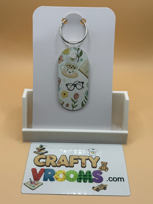 Oval keychain -Book Nerd 3