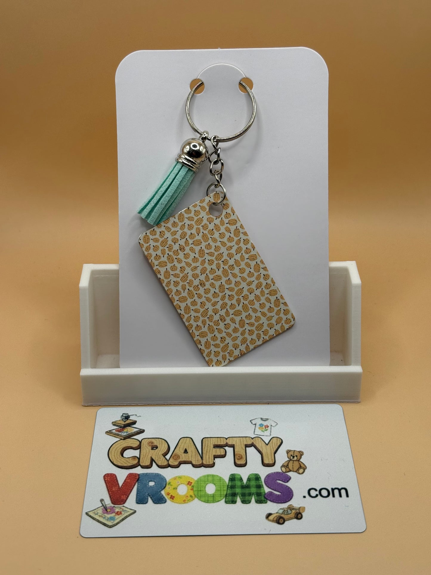 Rectangle keychain w/tassel - Academia typewriter