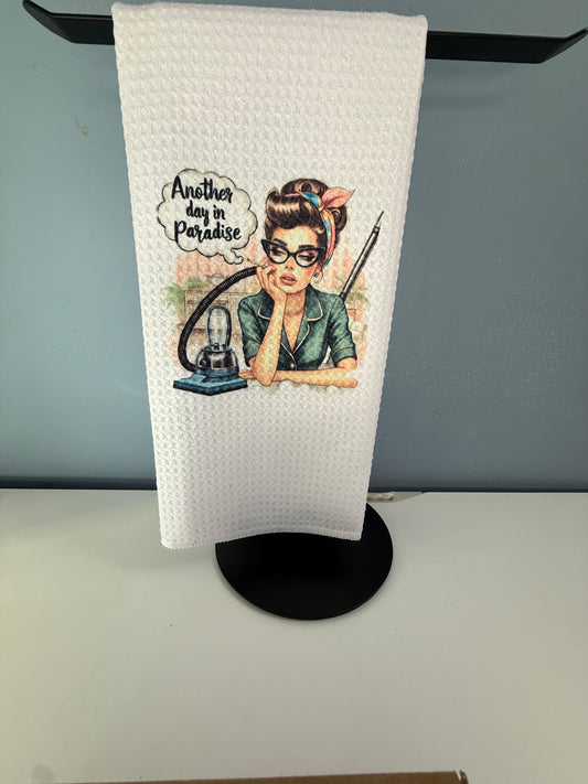Another day in paradise kitchen towels