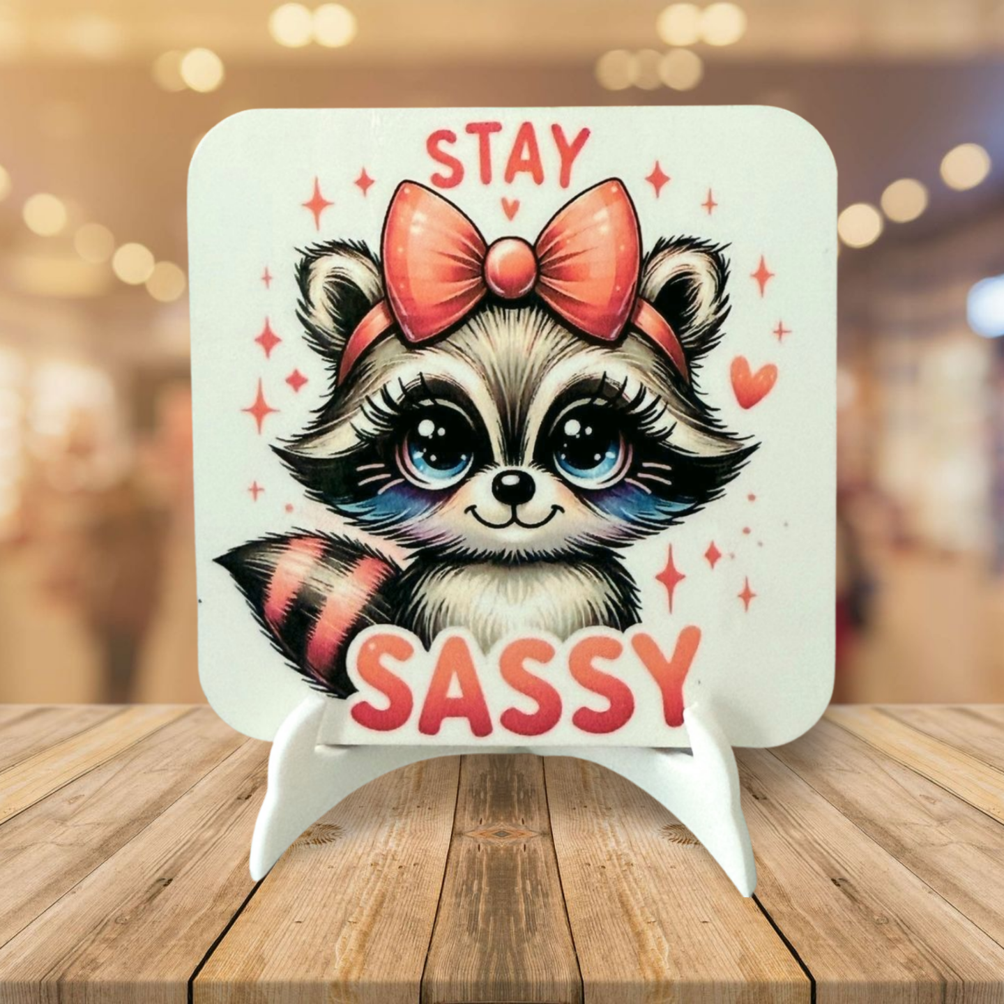 Stay sassy raccoon magnet 3 x 3